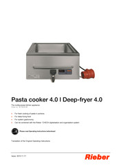 Rieber PASTA COOKER 4.0 Translation Of The Original Operating Instructions