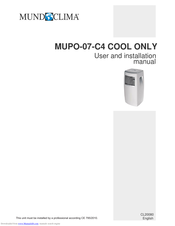 mundoclima MUPO-07-C4 COOL ONLY User And Installation Manual