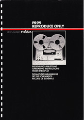Revox PR99 Operating Instructions Manual