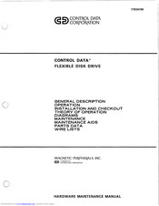 Control Data Corporation BR8 SERIES Hardware Maintenance Manual