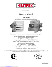Heatrex HX-233-FC Owner's Manual