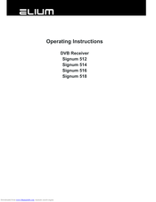 Elium Signum T 512 Operating Instructions Manual