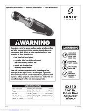 Sunex Tools SX112 Operating Instructions Manual