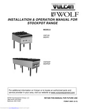 Vulcan-Hart WSPR2F Installation And Operation Manual
