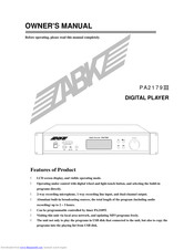 ABK PA21III Owner's Manual