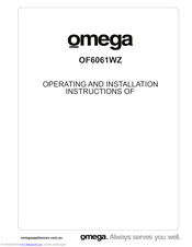 Omega OF6061WZ Operating And Installation Instructions