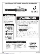 Sunex Tools SX240B Operating	 Instruction