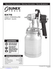 Sunex Tools SX76 Operating Instructions Manual
