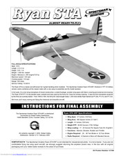 Global Hobby Ryan STA Assembly Instruction Manual