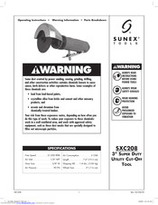 Sunex Tools SXC208 Operating Instructions Manual