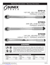 Sunex Tools 9701A Operating Instructions Manual