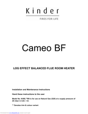 Kinder Cameo BF Installation And Maintenance Instructions Manual