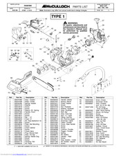 McCulloch MAC CAT 435 Parts List