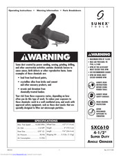 Sunex Tools SXC610 Operating Instructions Manual