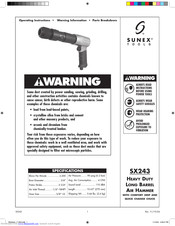 Sunex Tools SX243 Operating Instructions Manual
