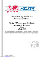 Welker IRM-4SS Installation, Operation And Maintenance Manual