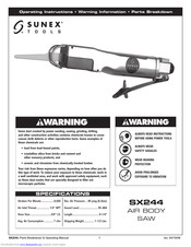 Sunex Tools SX244 Operating Instructions Manual
