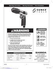 Sunex Tools SX260A Operating Instructions Manual