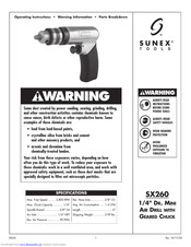 Sunex Tools SX260 Operating Instructions Manual