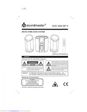 Soundmaster DISC 3800 MP-3 Instruction Manual