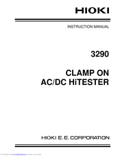 Hioki 3290 Instruction Manual