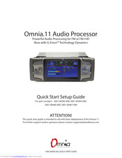 Omnia Omnia.11 2001-00383-000 Quick Start Setup Manual