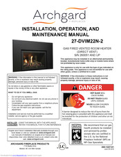 Archgard 27-DVIM22N-2 Installation, Operation And Maintenance Manual
