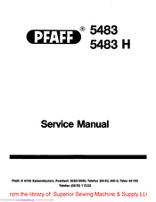 Pfaff 5483 Series Service Manual