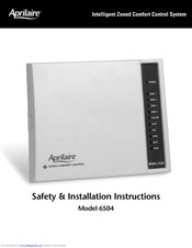 Aprilaire 6504 Safety & Installation Instructions