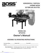 Boss Industrial 3PT22T25 Owner's Manual