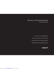 Wolf Pro Wall Series Use & Care Manual