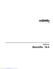 Marklin Baureihe 18.4 User Manual