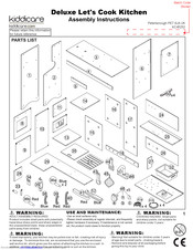 Kiddicare Deluxe Let's Cook Kitchen Assembly Instructions Manual