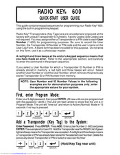 Secura Key RADIO KEY 600 Quick Start User Manual