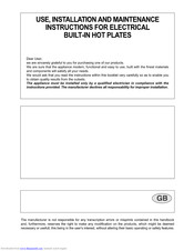 Elite SQ6VR 05 Use, Installation And Maintenance Instructions