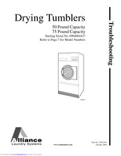 Alliance Laundry Systems DR80G2-BU075L Troubleshooting Manual