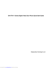 Dahua DH-VTH111 Series Quick Start Manual