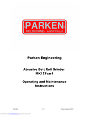 PARKEN ENGINEERING MK127var1 Operating And Maintenance Instructions Manual