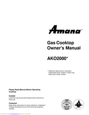 Amana AKO2000 SERIES Owner's Manual