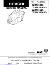 Hitachi DZMV580A - 1MP DVD Camcorder Service Manual