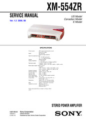 Sony XM554ZR - XM Amplifier Service Manual