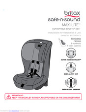 Britax safe-n-sound maxi lite Instructions For Installation & Use