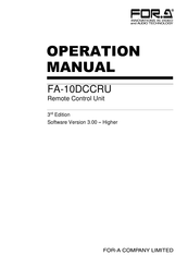FOR-A FA -10DCCRU Operation Manual