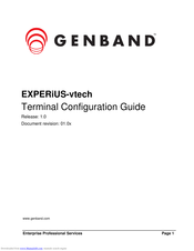genband EXPERiUS-vtech VSP725 Configuration Manual