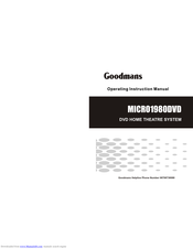 Goodmans MICRO1980DVD Operating Instructions Manual