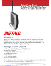 Buffalo Tech AirStation WHR-HP-G54 Quick Setup Manual