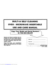 Roper B9908B3 Use And Care Manual