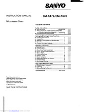 Sanyo EM-X470 Instruction Manual