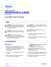 Nordson FoamMelt 200 Operator Card