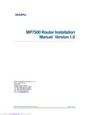 Maipu MP7500 Installation Manual